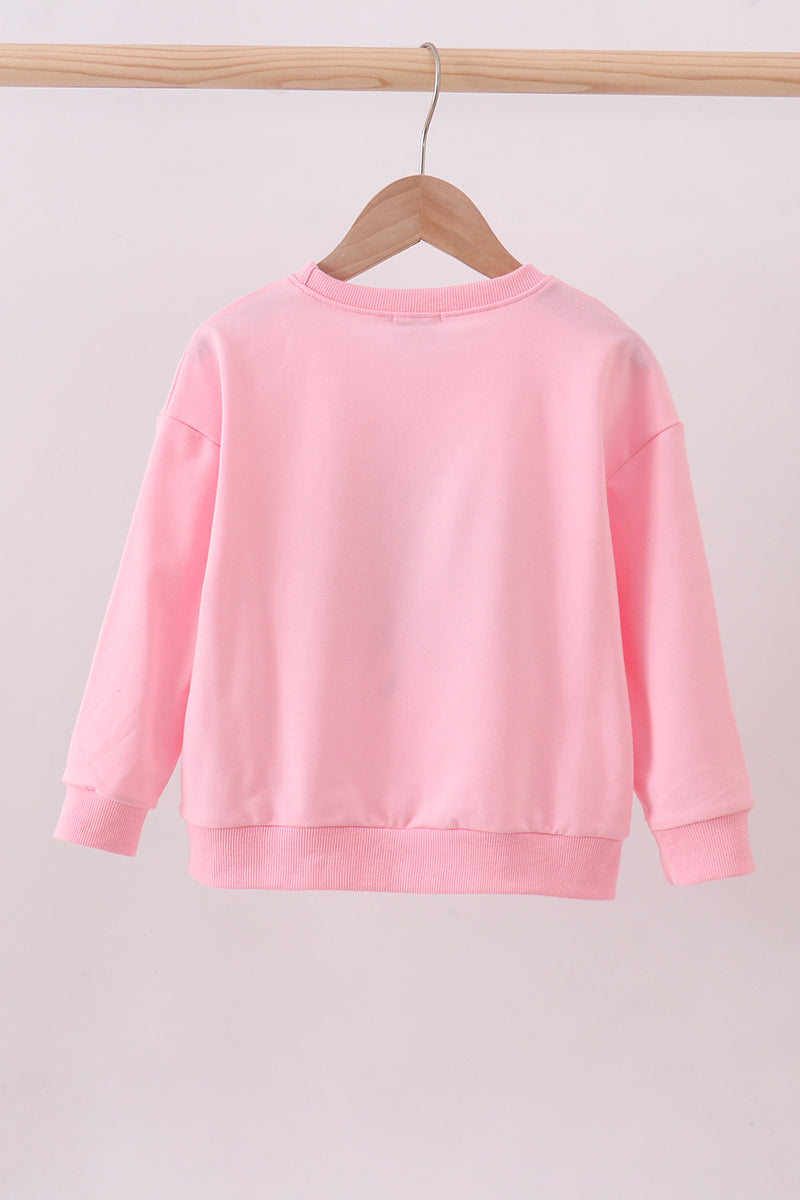 Pink clover glitter mom&me top