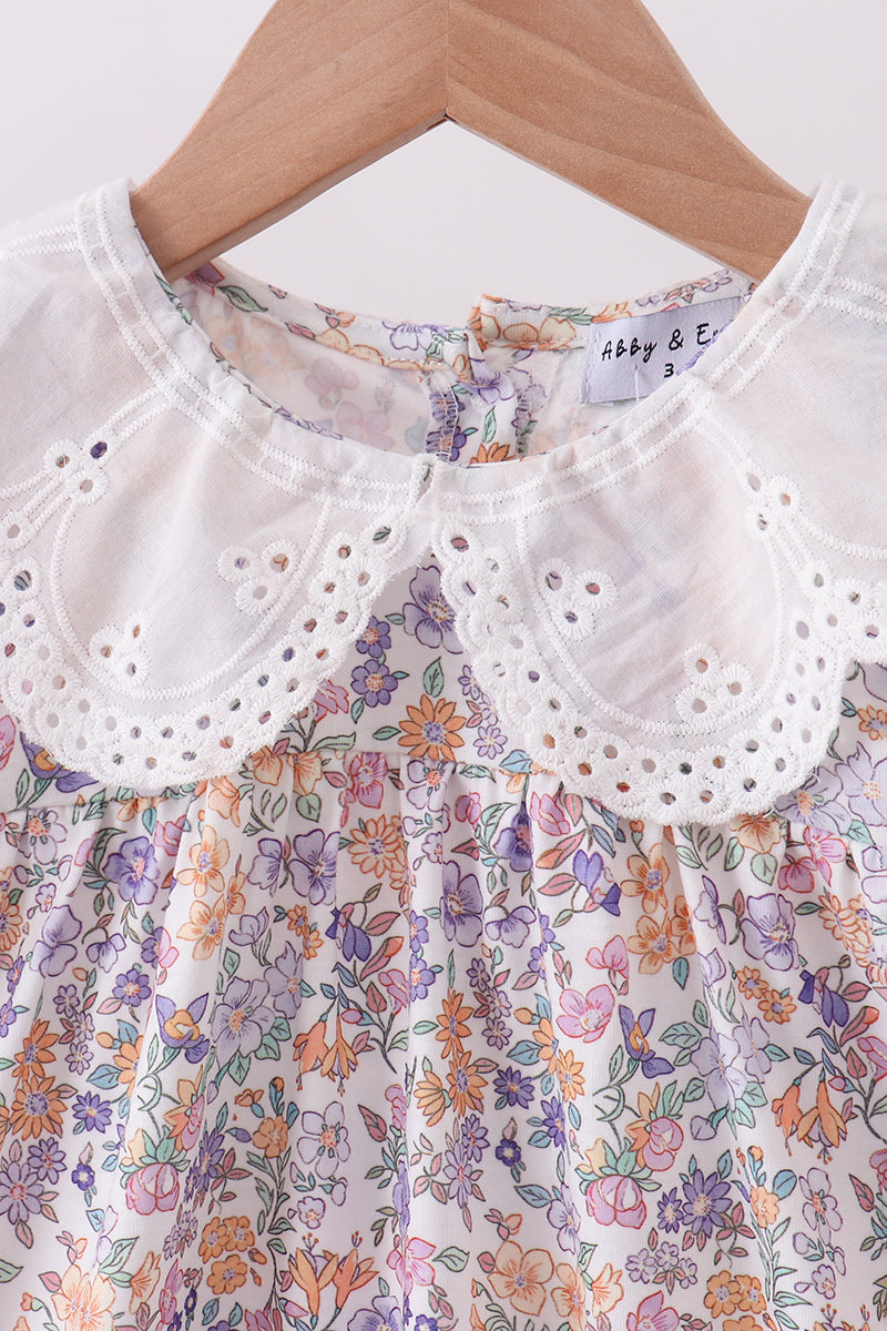 Red Floral Lace Ruffle Dress