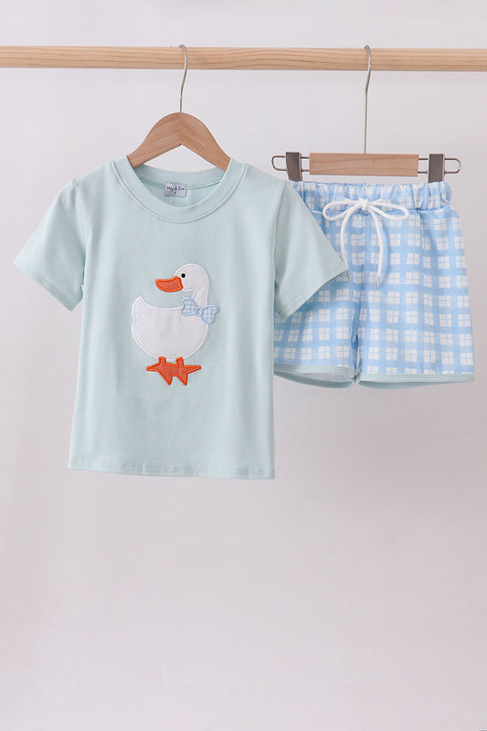 Goose Appliqué Shorts Set