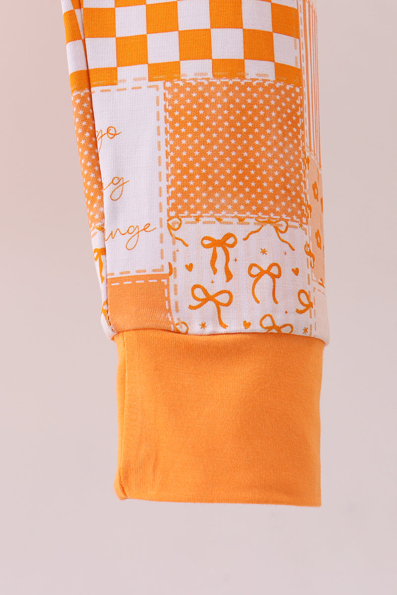 Tennessee floral checkered long sleeve bamboo pajama set