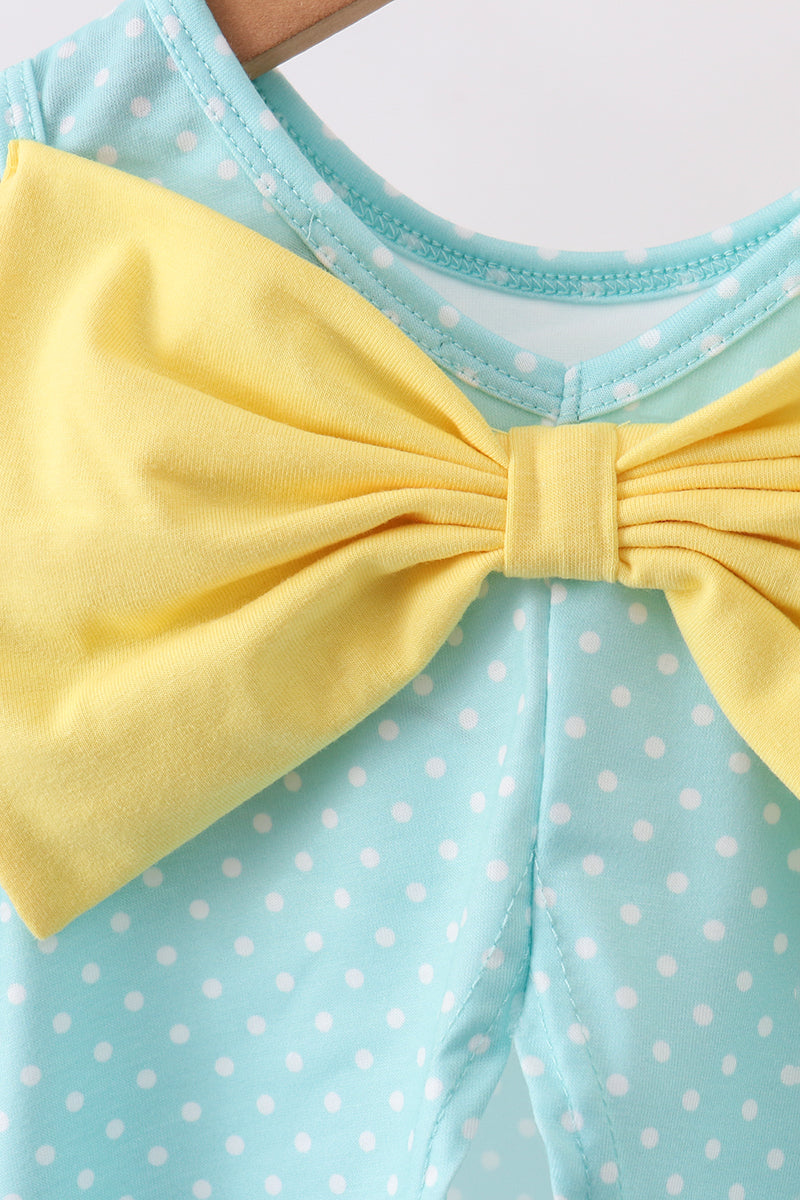 Summer lemon smocked bow bloomer set
