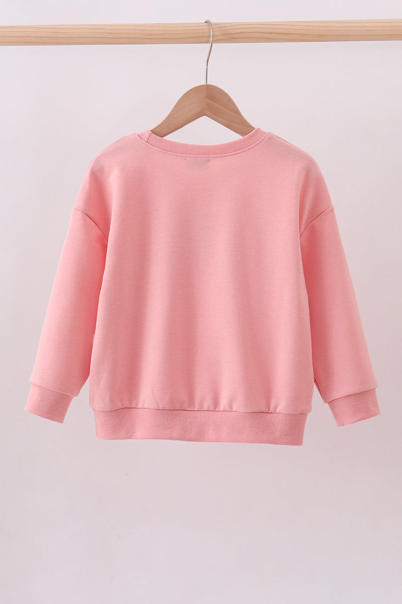 Peach hand-sewn bow mom&me sweatshirt