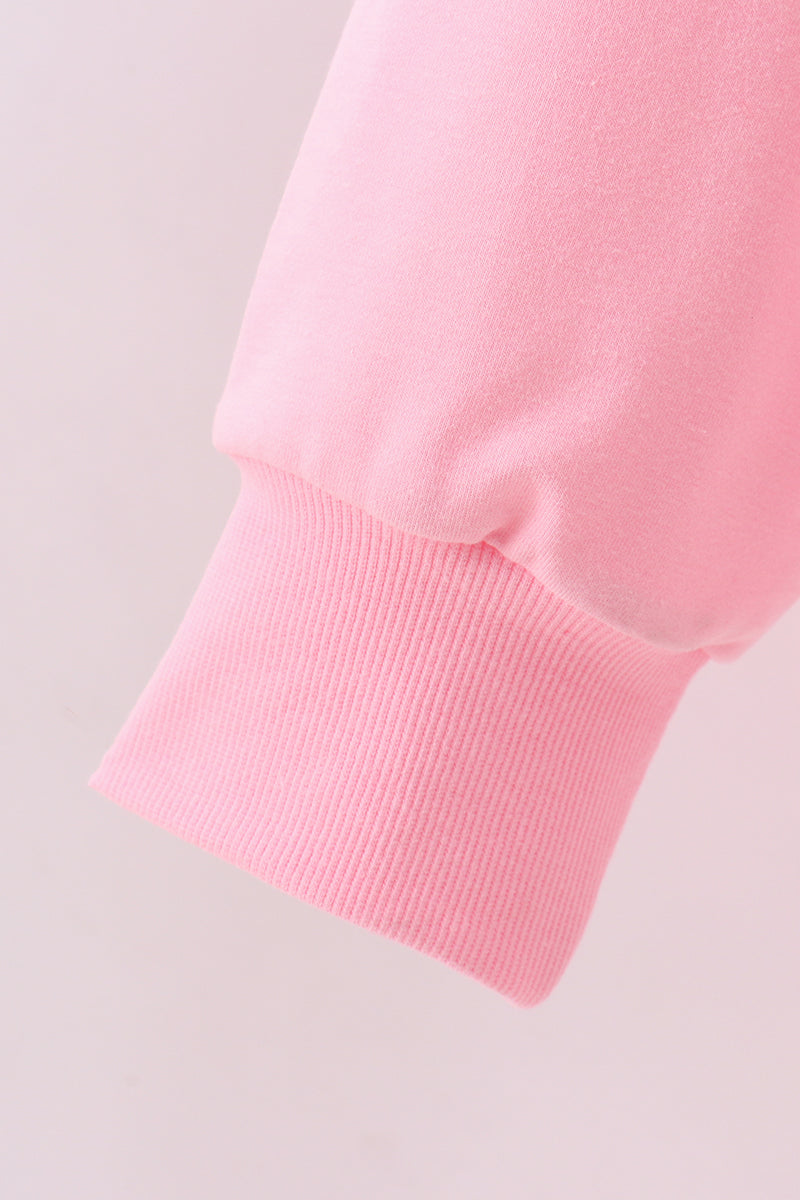Pink hand-sewn bow mom&me sweatshirt