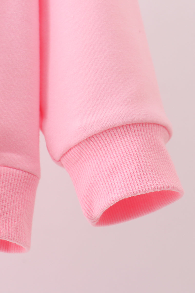 Pink hand-sewn bow mom&me sweatshirt