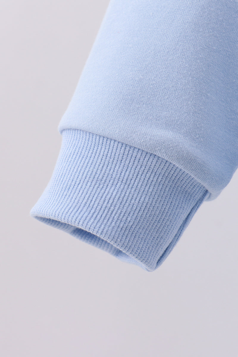Blue hand-sewn bow mom&me sweatshirt