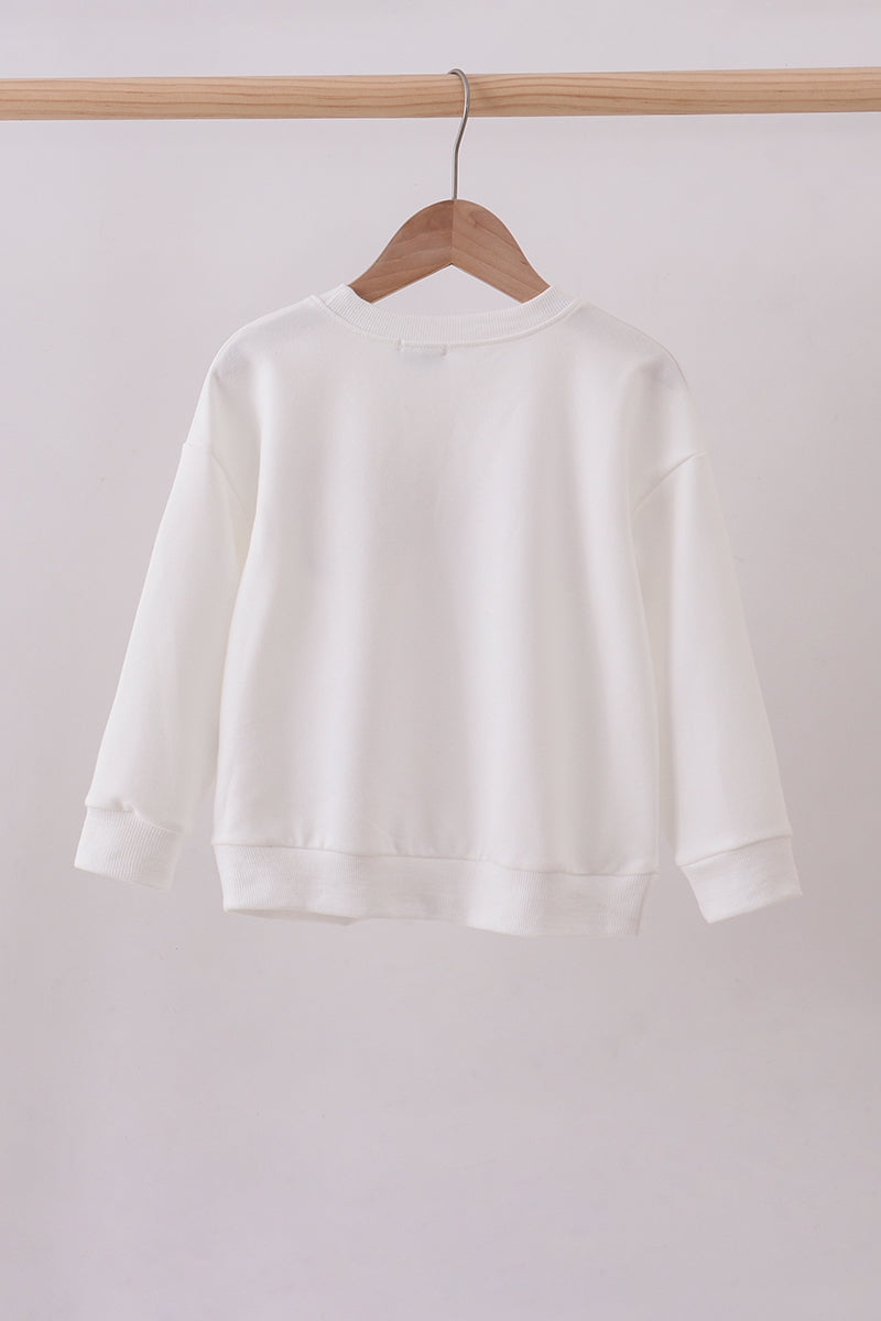 Cream hand-sewn bow mom&me sweatshirt