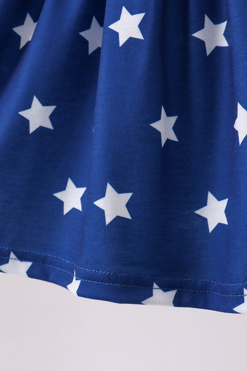 Blue star smocked bloomer set