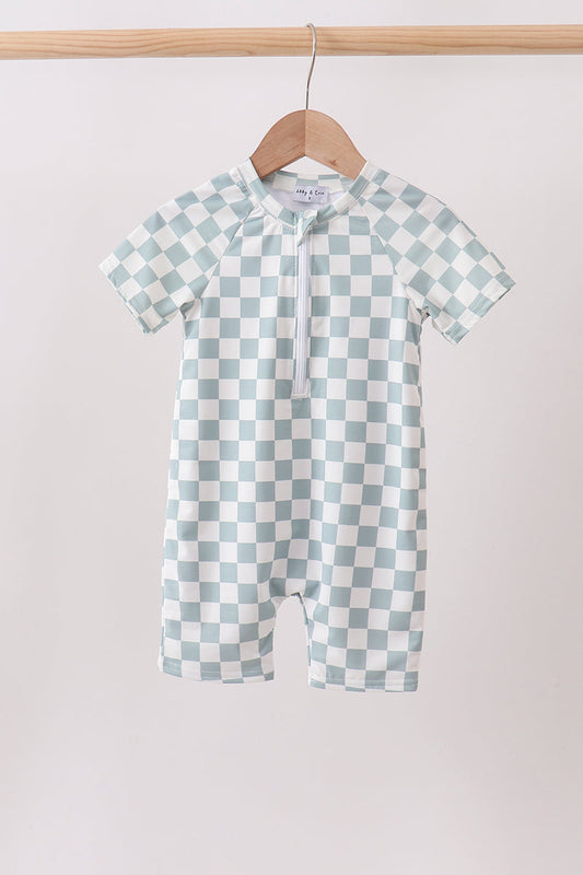 Sage Checker UPF Swim One-Piece
