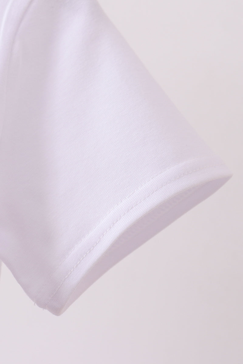 White Animal Embroidered Top