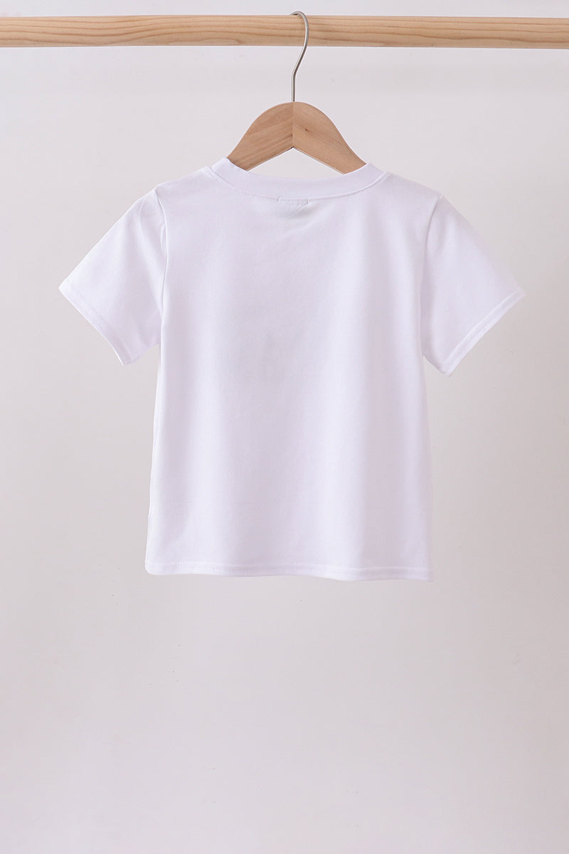White Animal Embroidered Top
