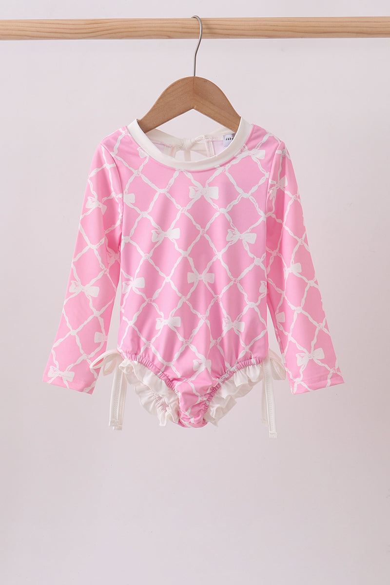 Pink Bow UPF rashguard