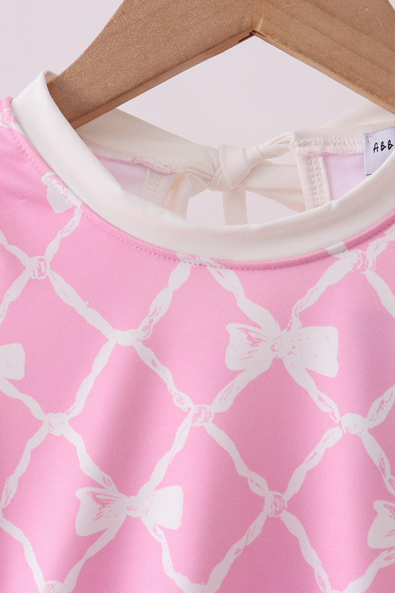 Pink Bow UPF rashguard