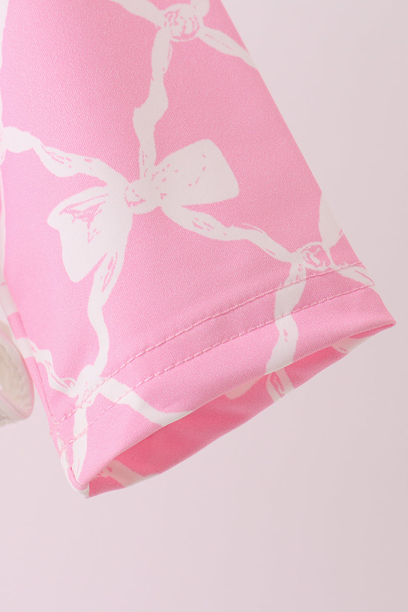 Pink Bow UPF rashguard