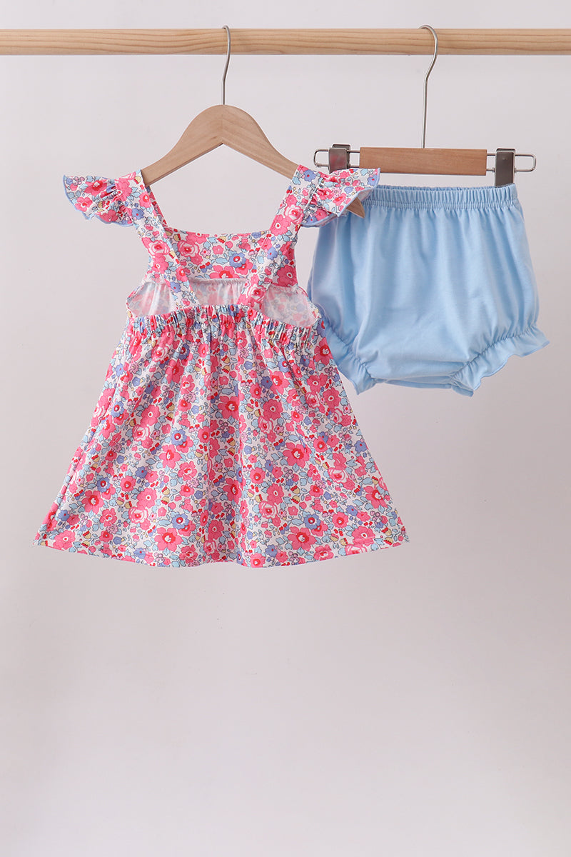 Pink Floral Bloomer Set