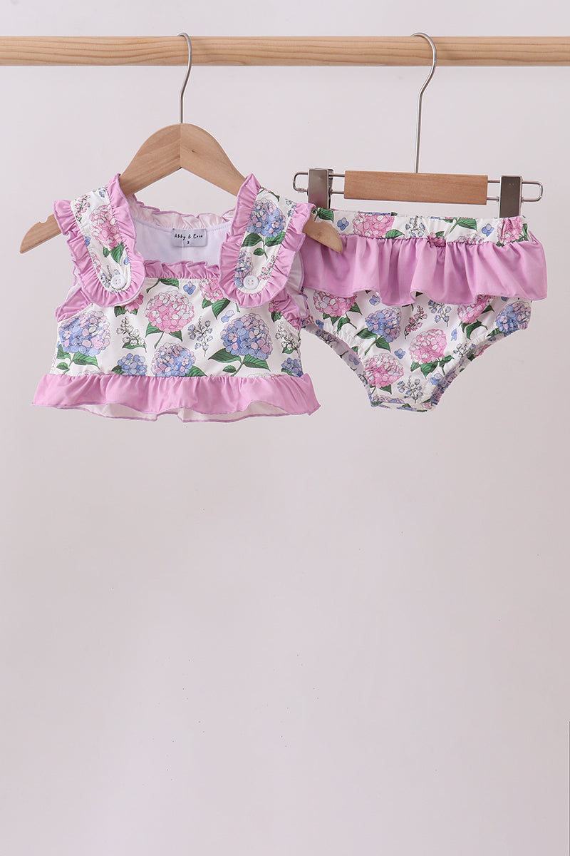Purple Hydrangea UPF Swim Set