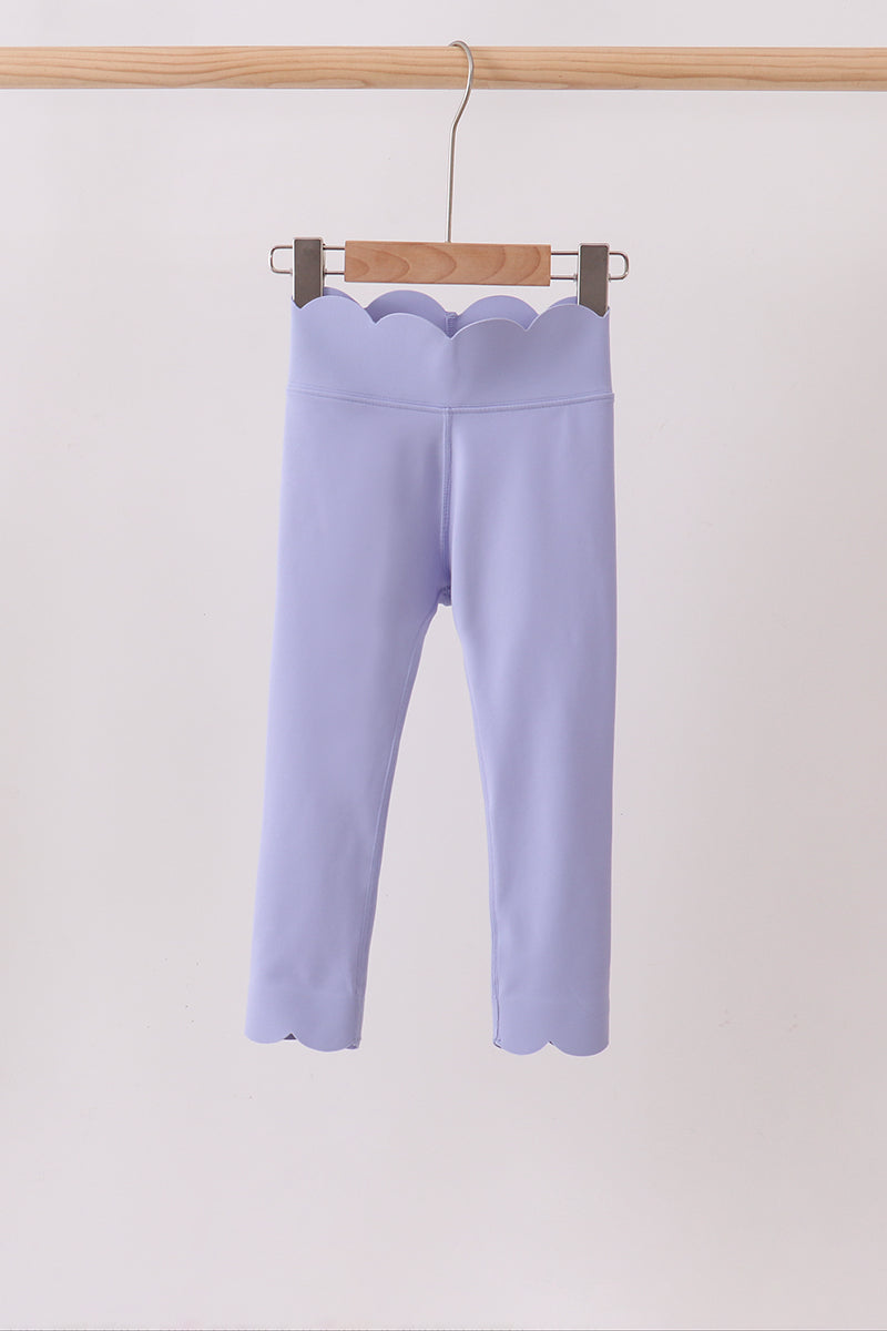 Violet Scalloped Yoga Active Leggings
