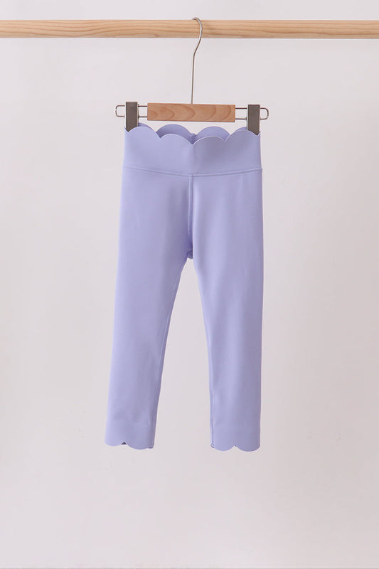 Violet Scalloped Yoga Active Leggings