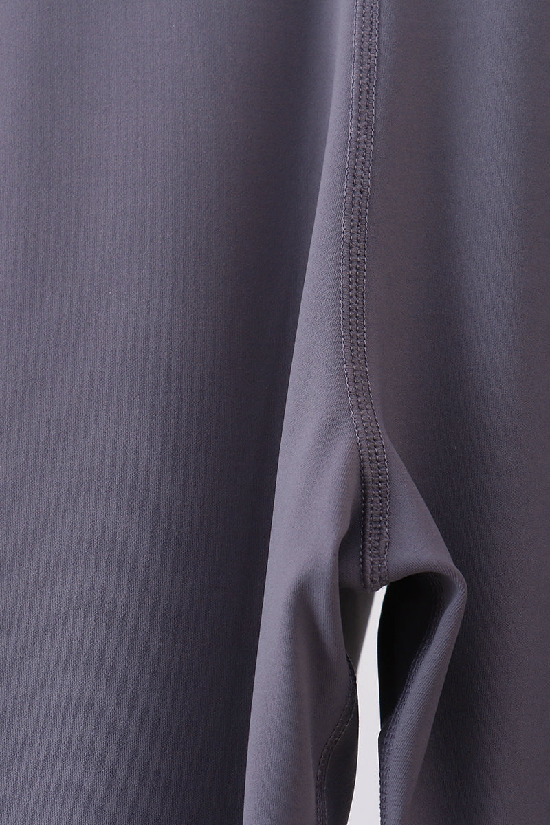 Gray Scalloped Mom Yoga Active Leggings