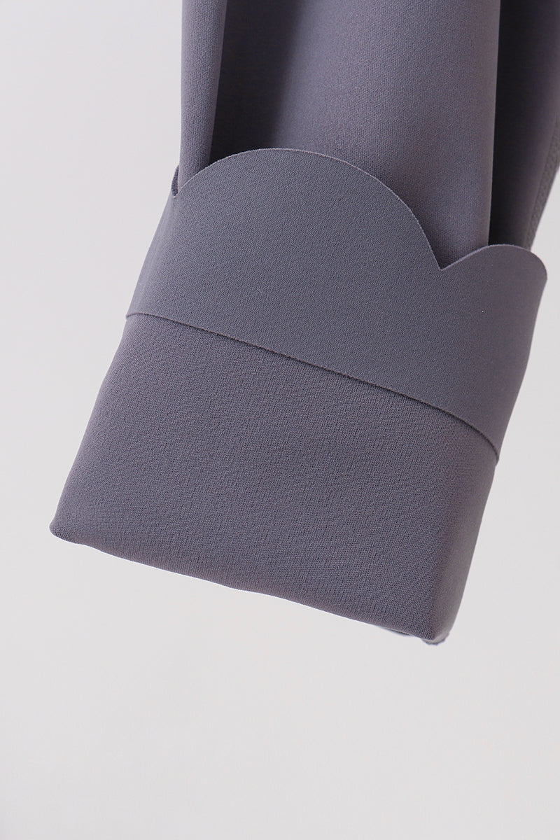 Gray Scalloped Mom Yoga Active Leggings