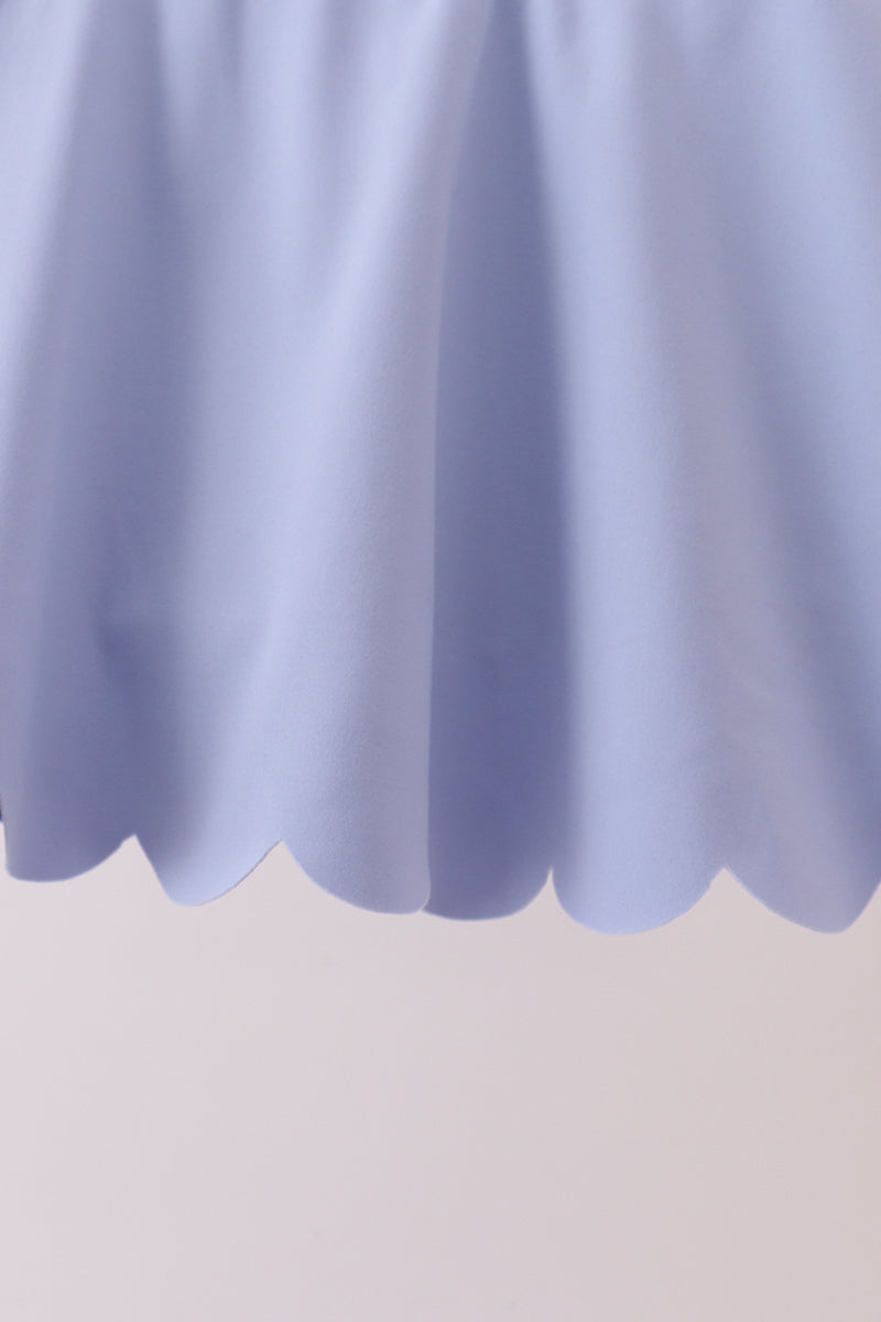 Violet Scalloped Yoga Skorts Set