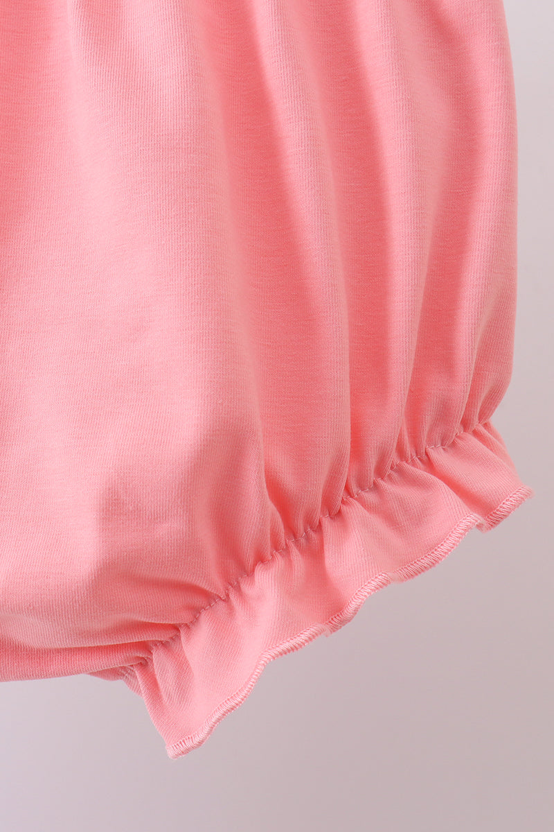 Pink tropical floral print ruffle bow bloomer set