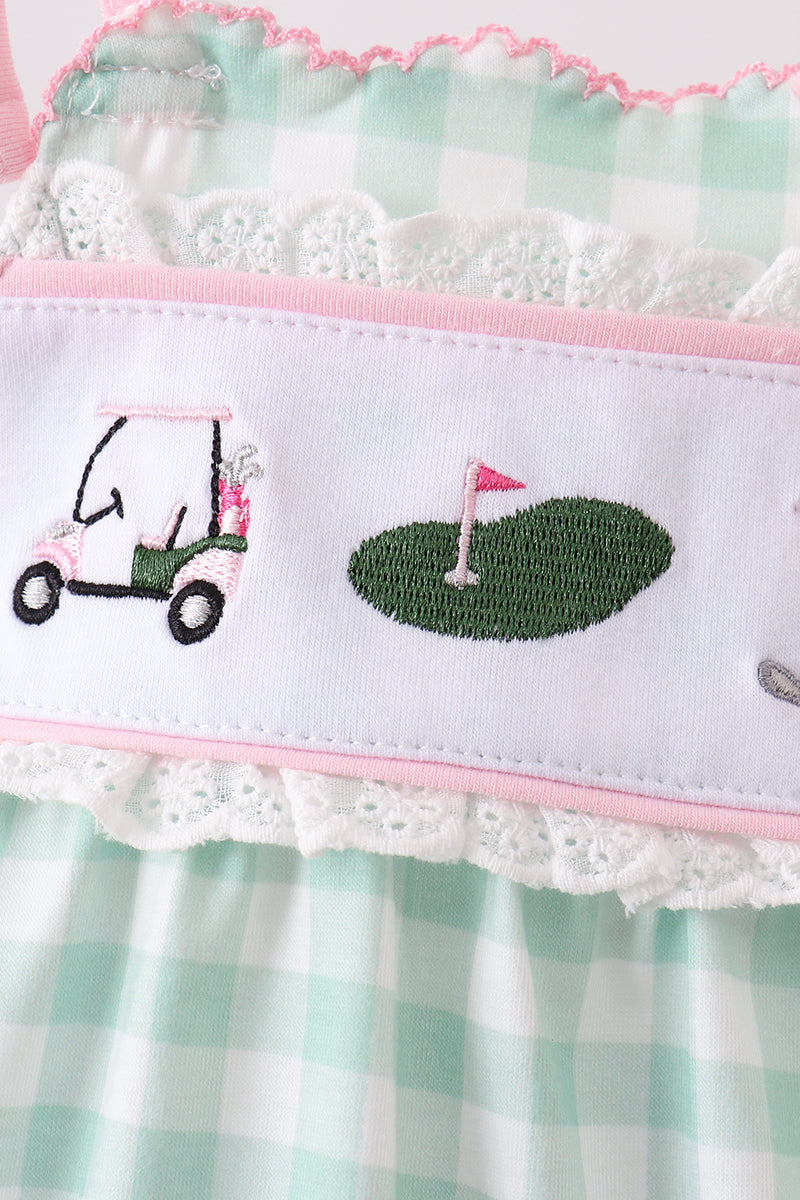 Green Golf Embroidered Bubble
