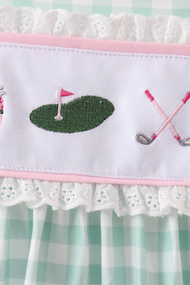 Green Golf Embroidered Dress