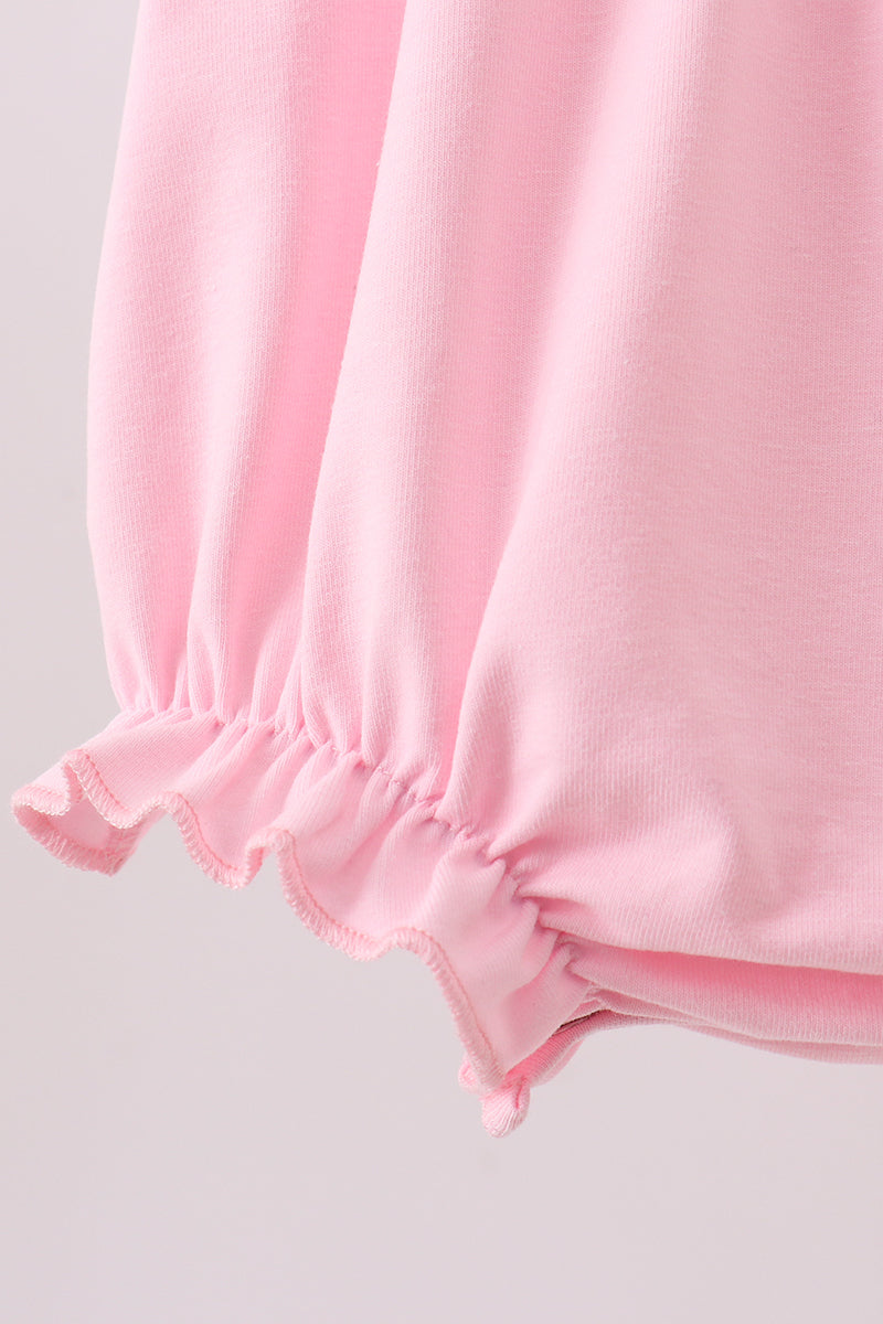 Pink Hydrangea Bow Smocked Bubble