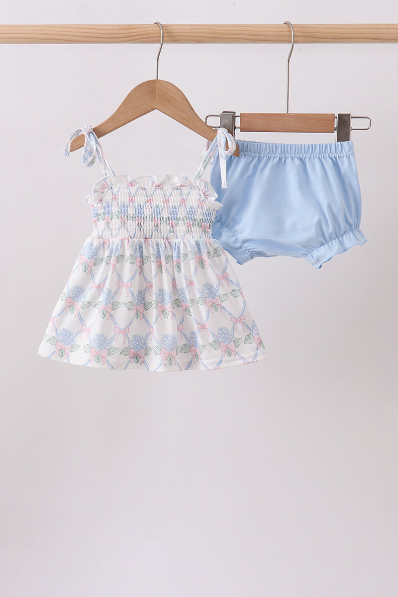 Blue Floral Bloomer Set