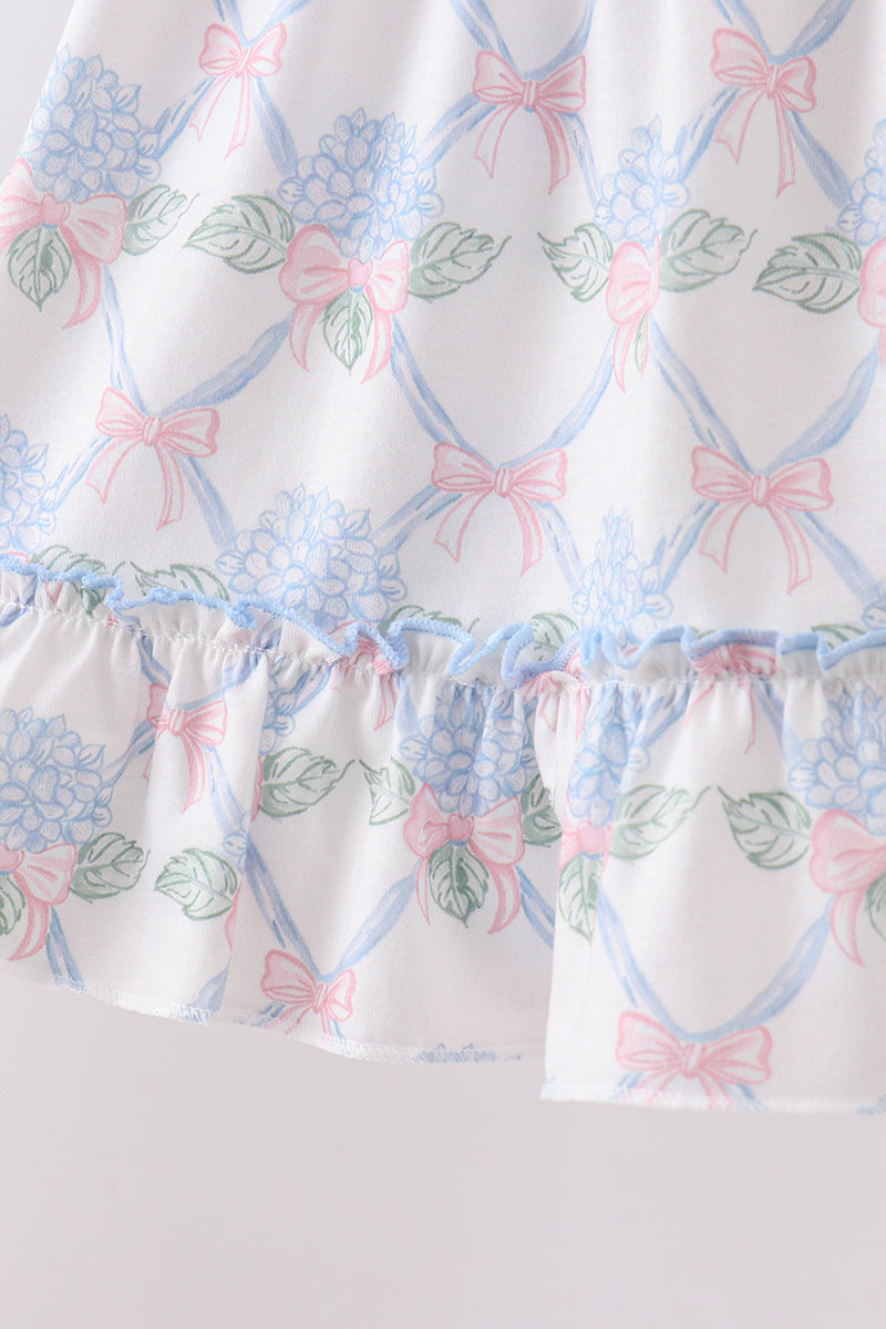 Blue Floral Ruffle Set