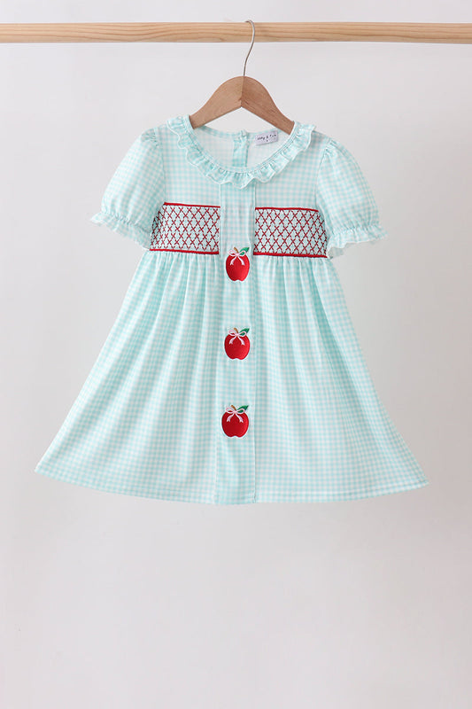 Blue Apple Smocked Dress