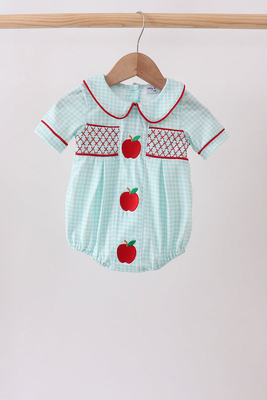 Blue Apple Smocked Bubble