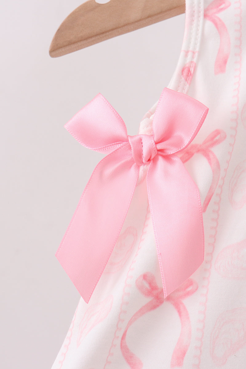 Pink Bow Print Bloomer Set