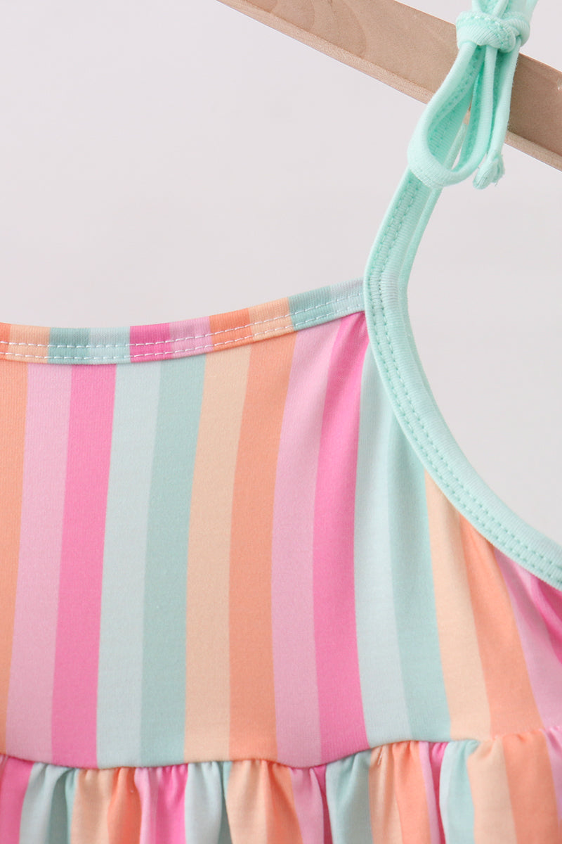 Rainbow Stripe Ruffle Set