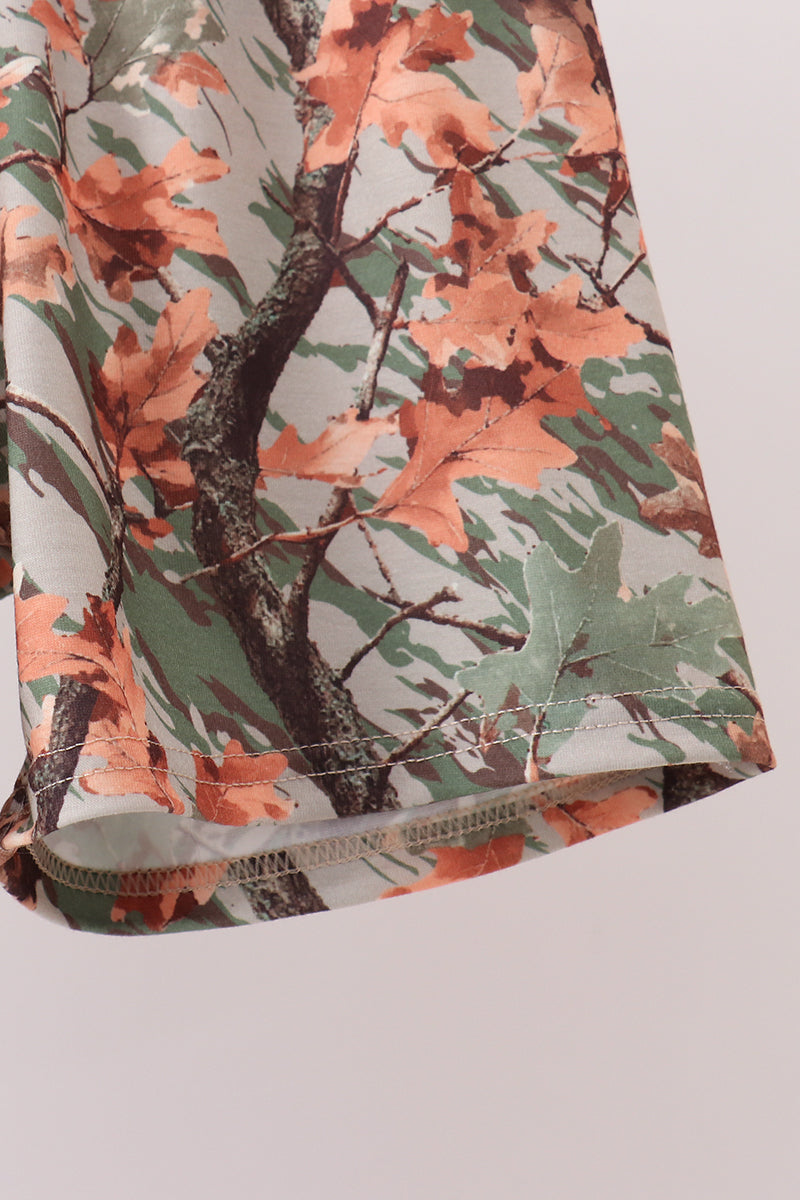 Camo Wildlife Embroidered Shorts Set