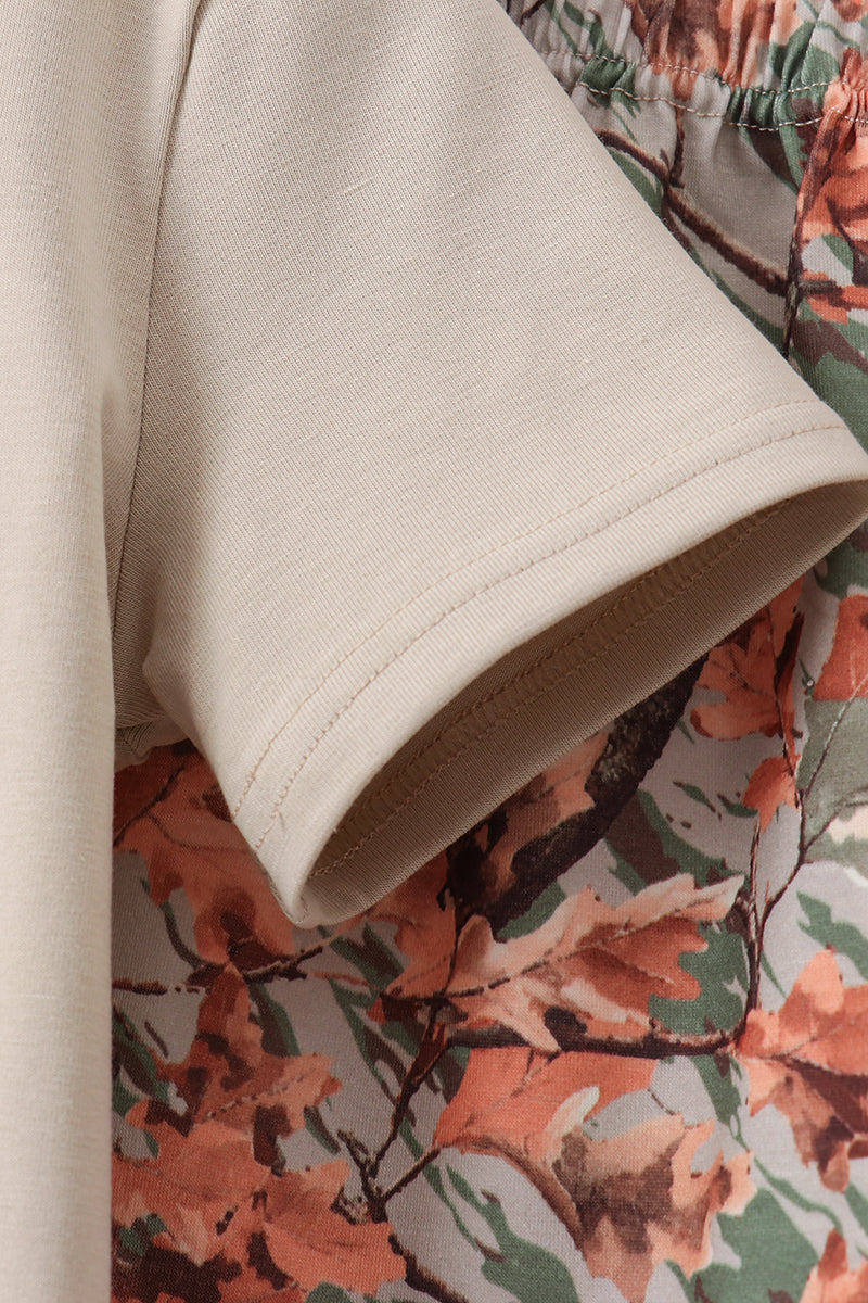 Camo Wildlife Embroidered Shorts Set