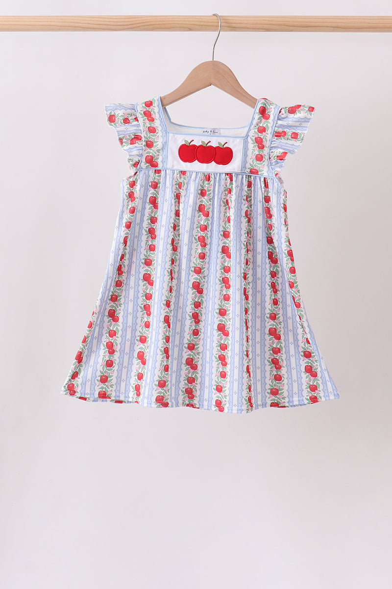 Red Apple Applique Dress