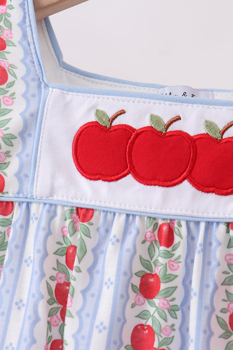Red Apple Applique Dress
