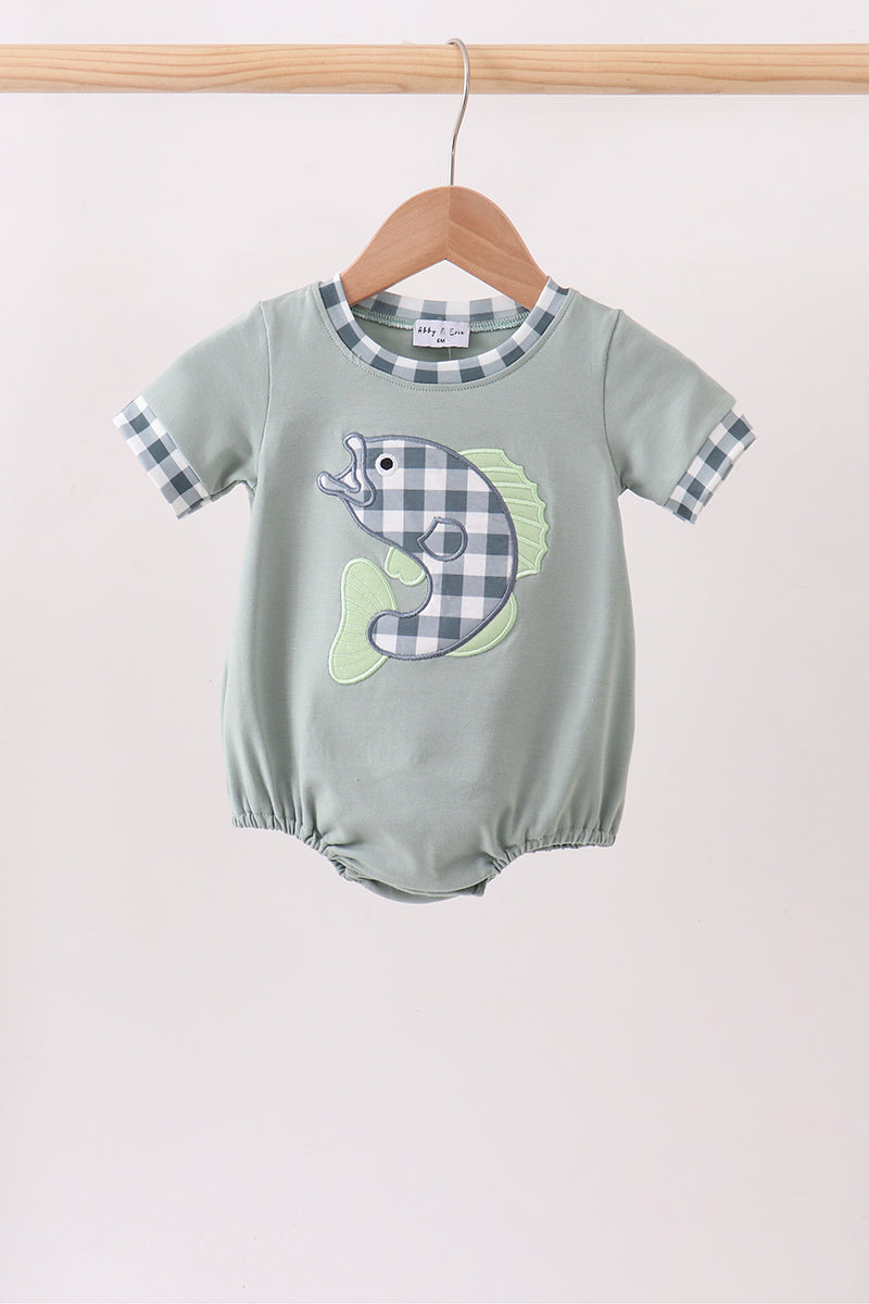 Green Fish Applique Bubble