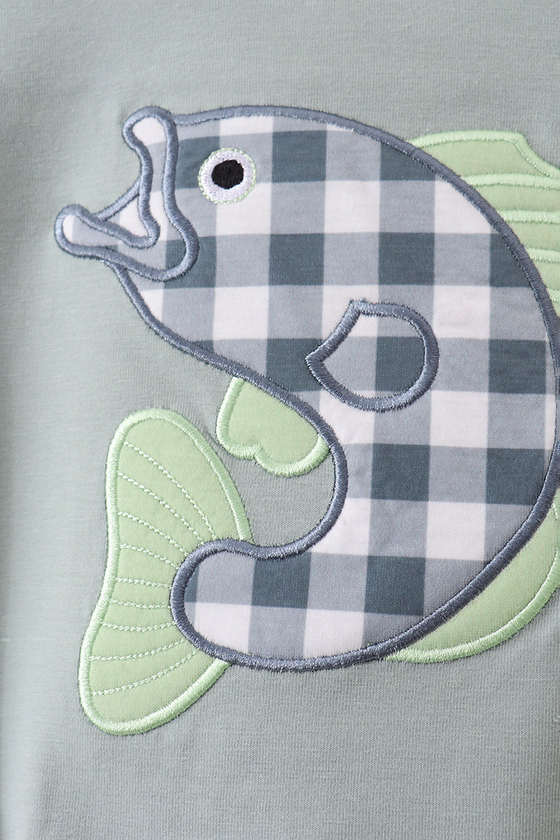 Green Fish Applique Bubble