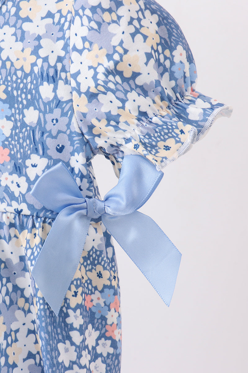 Blue Floral Print Bubble