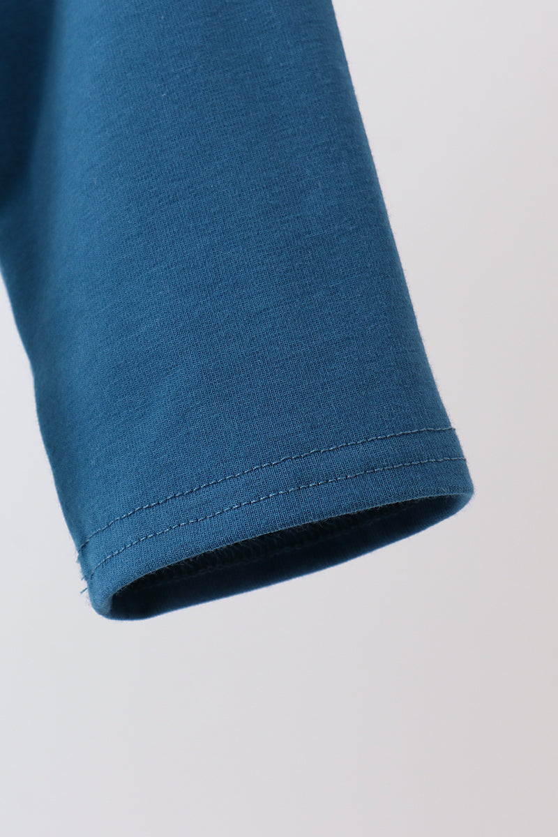 Teal Apple Embroidered Top