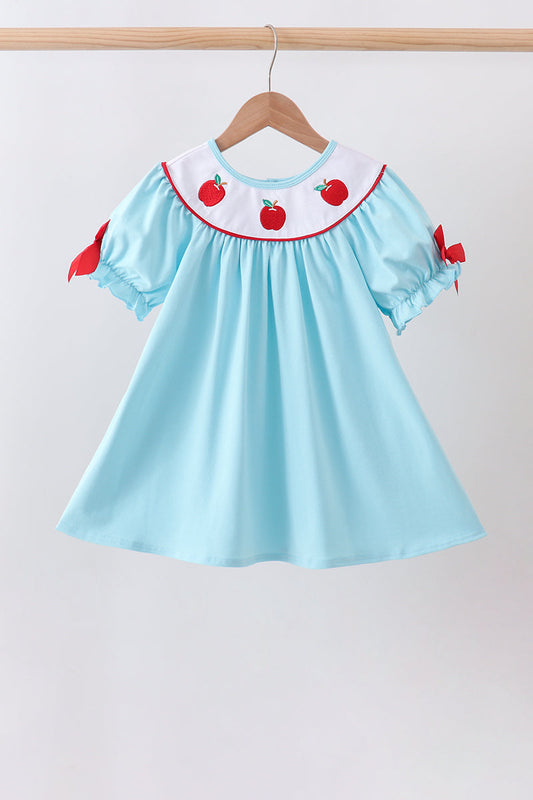 Blue Apple Embroidered Dress