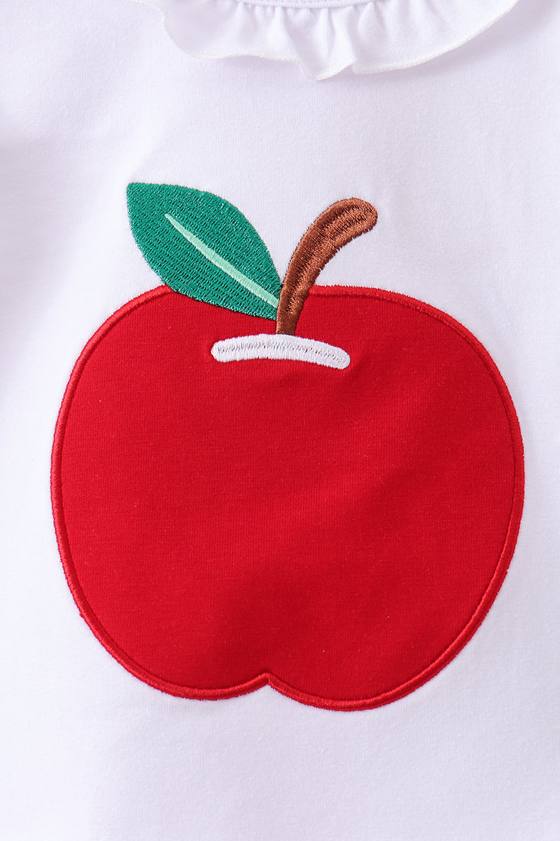 Blue Apple Applique Skorts Set