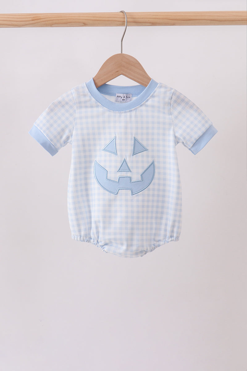 Blue Jack-O-Lantern  Applique Bubble