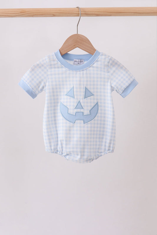 Blue Jack-O-Lantern  Applique Bubble