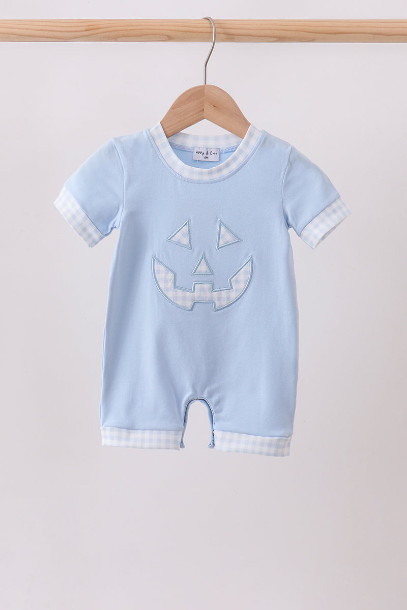 Blue Jack-O-Lantern  Applique Romper