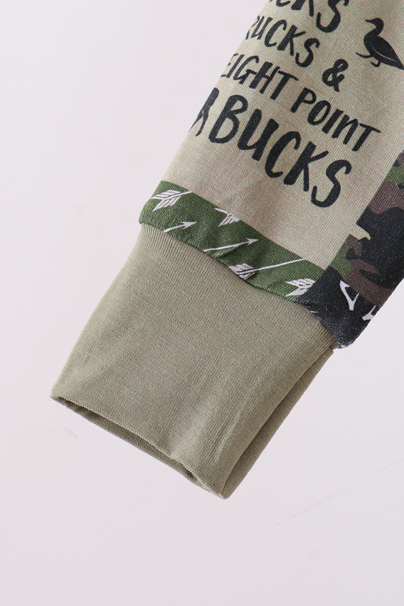 Camo Deer Bamboo Zip Romper