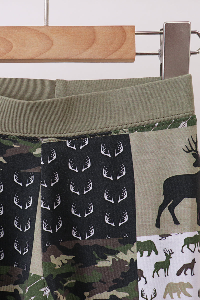 Camo Deer Bamboo Zip Pants Set