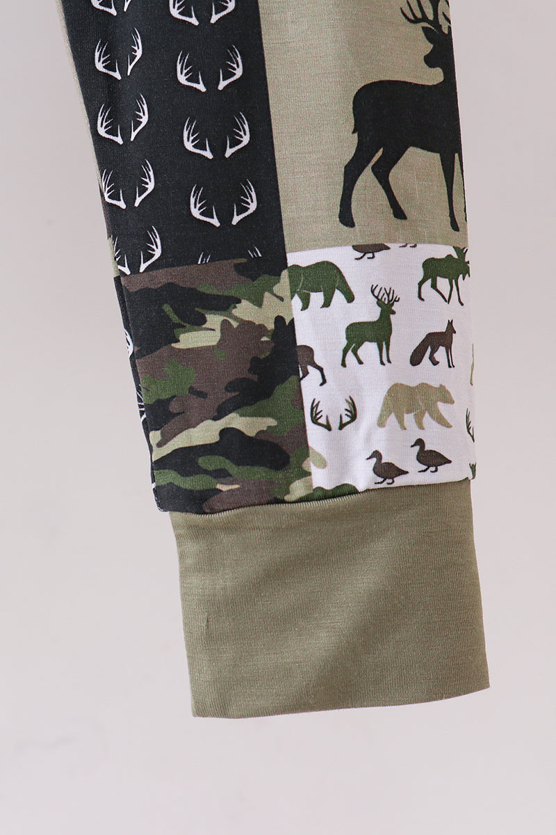 Camo Deer Bamboo Zip Pants Set